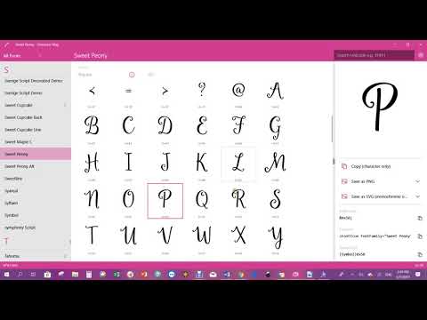 find font, character map, using glyphs, Design Space