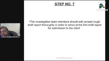 9TH STEP - REPORT WRITING STANDARDS - AN INTRODUCTION