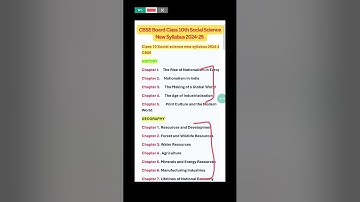 CBSE Social Science  Syllabus For Class 10th 2024-25 @MadhviAcademy20