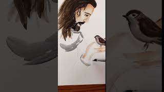 Eye on the Sparrow #propheticart #jesus #artbylizziejayne
