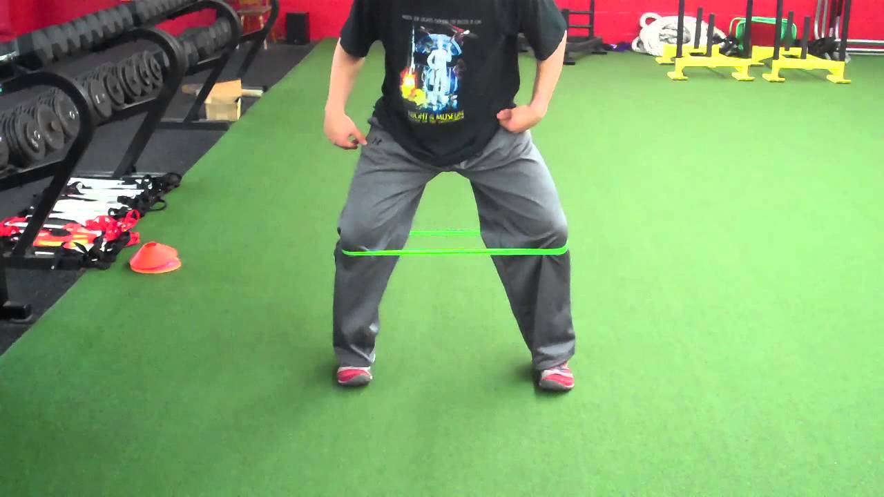 Standing Hip Internal/External Rotation w/mini-band - YouTube