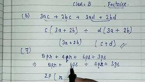 Composite mathematics class 8  Exercise 6c factorisation of algebraic expression question 6,7,8