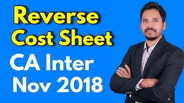 25 Cost Sheet by Brijesh sir  ( Reverse Calculation # Missing Information)