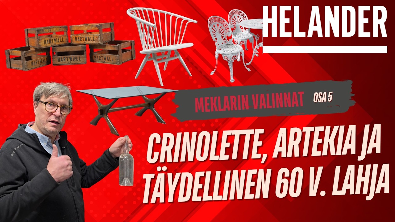 Meklarin valinnat – Design-klassikoita, Billnäsiä ja Hartwall-harvinaisuuksia