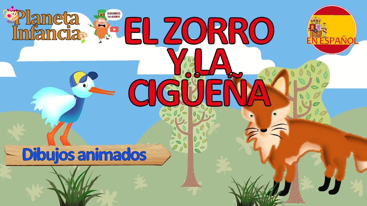 EL ZORRO Y LA CIGÜEÑA Fabulas Infantiles Cuentos cortos para niños moraleja  con valores educativo - thptnganamst.edu.vn