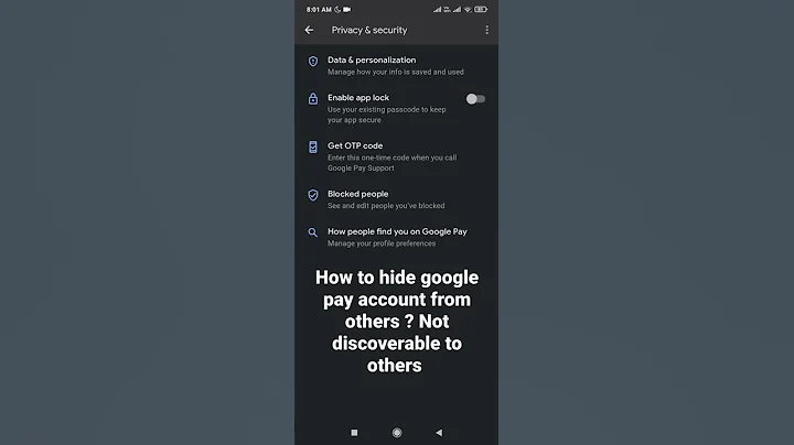 How to hide Google pay account ? not discoverable to others | Google Pay |