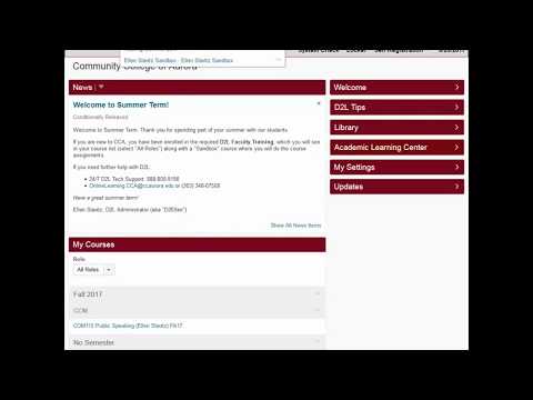 Getting Around D2L Video Tutorial