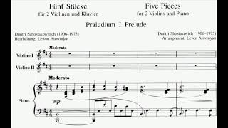 Miniatura de "Dmitri Shostakovich/Levon Atovmyan - 5 Pieces for 2 violins and piano (audio + sheet music)"
