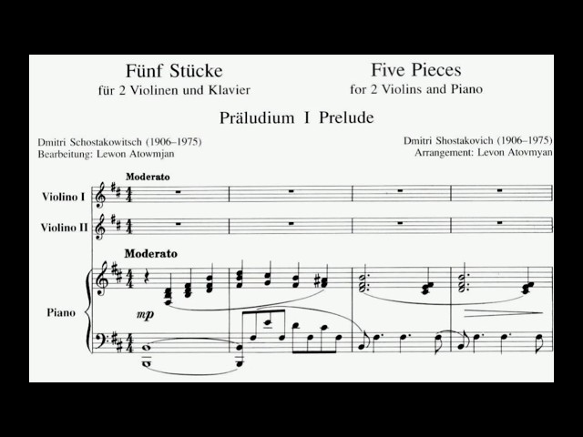 Chostakovitch - 5 Pièces pour 2 violons & piano: 4 Danses : G.Poulet & M.Mamiya, violons / T.Ikeda, piano