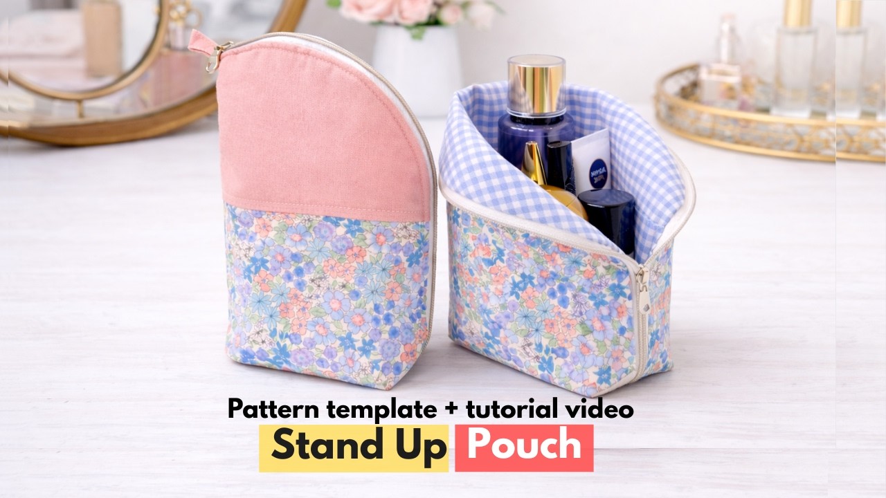 ⚡️Sew to Sell TRENDING Stand Up Cosmetic Pouch Sewing Tutorial | Easy Zipper Pouch for Beginners