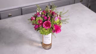 Floral Elegance: DIY Wine Bottle Accent with March Flowers