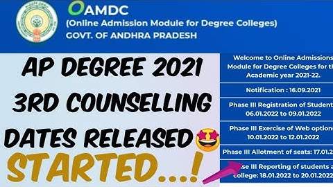 AP Degree 2021 3rd Counselling Date