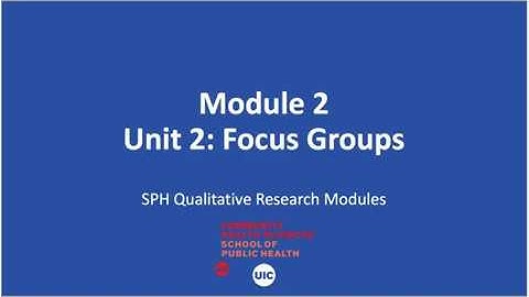 Introduction to Conducting Focus Groups