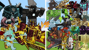 4 Strong Bosses VS 20 Random Bosses / Minecraft Mob Battle