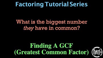 Factoring Tutorial Series - Video 1 - Greatest Common Factor (GCF)