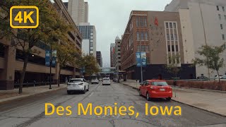 Driving in Downtown Des Moines, Iowa - 4K60fps