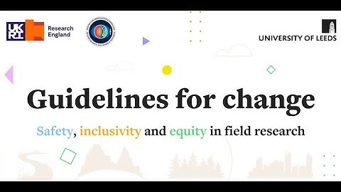 (1) Safe, Inclusive and Equitable Research Fieldwork – An Introduction
