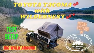 Toyota Tacoma first generation and Wildernest Camping System at a WA State Mountain Lake