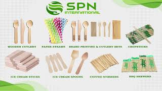 Eco-Friendly Wooden Disposable Spoon by SPN INTERNATIONAL I 160MM I 140MM I 110MM I