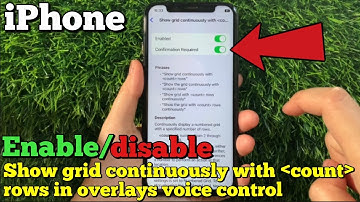 How to enable/disable show grid continuously with count rows in overlays voice control on iPhone X
