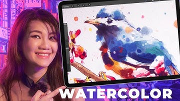 [PROCREATE] MOST NATURAL Watercolor bird tutorial & brushes!