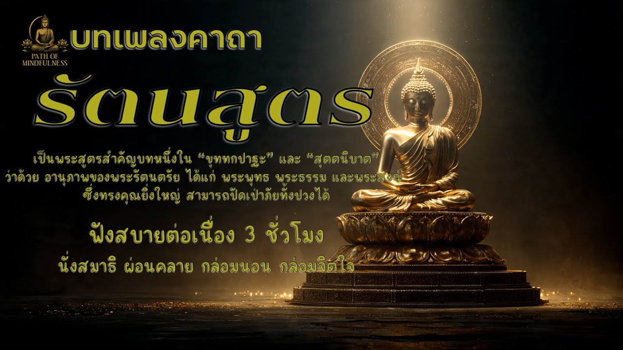 บทเพลงคาถาสวดรัตนสูตร 3 ชั่วโมง | ฟังสวดมนต์ บทเพลงกล่อมนอน เสริมสิริมงคล คุ้มครองภัย