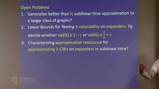 Famous Sublinear time algorithms for better than 1/2 approximation algorithms for max-cut on expanders Profile
