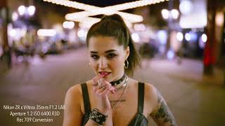 Nikon ZR 35mm f/1.2 Low Light Video Portrait Test - String Light Magic