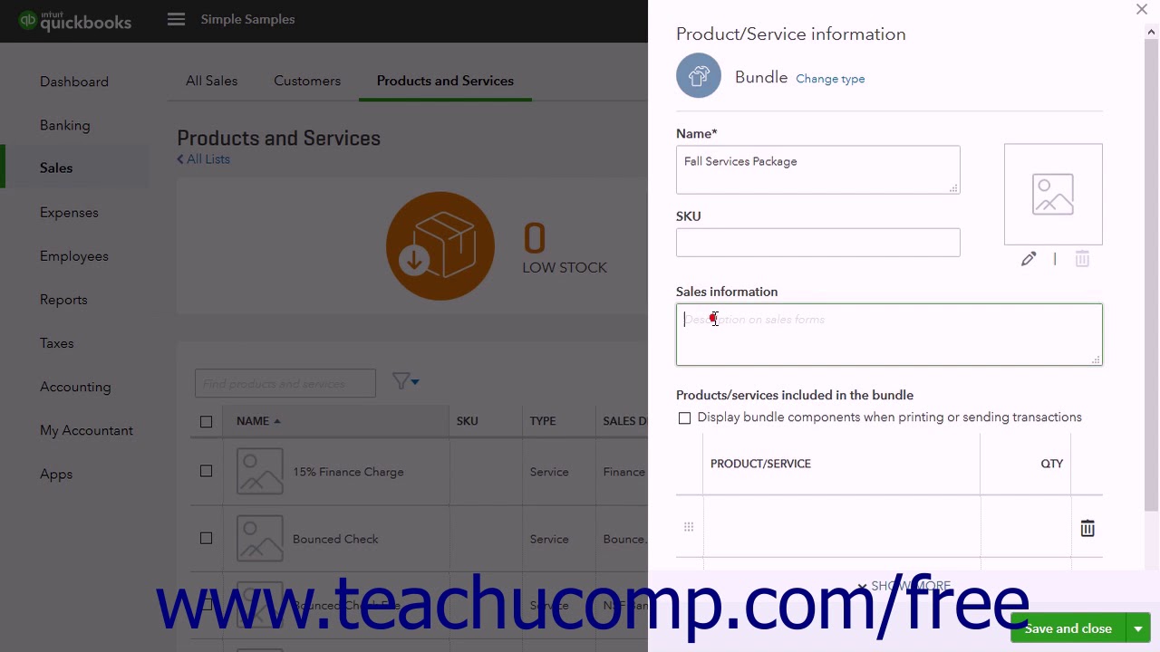QuickBooks Online Plus 2017 Tutorial Creating a Bundle Intuit Training ...