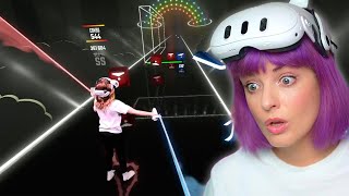 An 8 Year Old Girl Challenged Me in Beat Saber screenshot 4