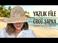 Tığ İşi File Şapka Yapımı | Kağıt İp ve Rafya İp ile Yazlık Şapka