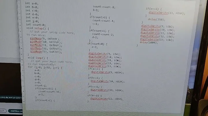 Counting in Binary to 31 with an Arduino R4 WiFi