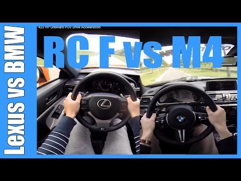 BMW M4 vs Lexus RC F Acceleration POV Drive & LOUD! Exhaust Sound