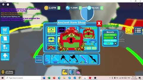 i got the first god weapon in super power fighting sim blade of eternal frost