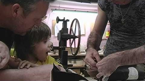 Part 4 - FATHER AND SON, SIX YEARS OLD, MAKING HIS OWN CUSTOM MADE COWBOY BOOT.