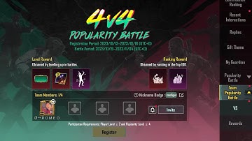 Team Popularity Battle |How To Register and Get Rewards |Custom Crate |PUBGM