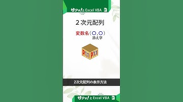 【サクッとエクセルVBA】　「２次元配列」とは？ #Shorts