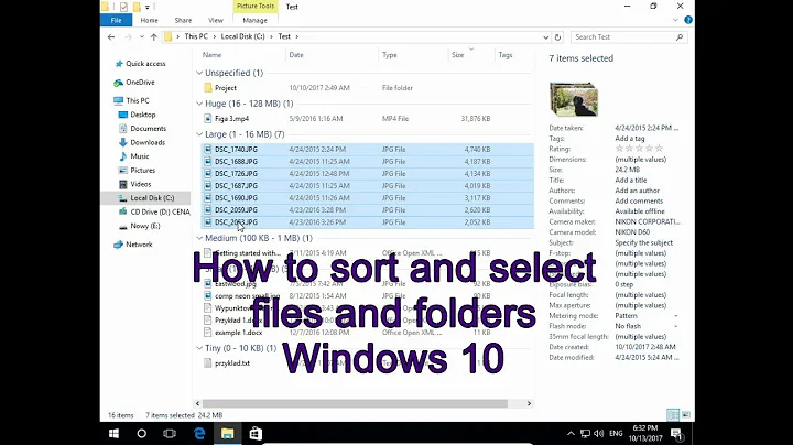 How to sort and select files and folders Windows 10