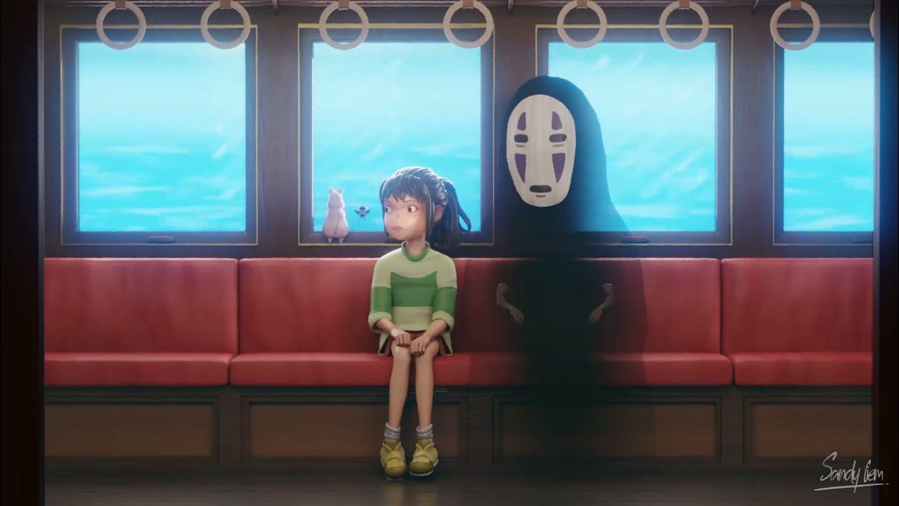 Spirited Away Train scene 3D Fanart YouTube