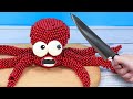  live making giant octopus from magnetic balls  stop motion cooking  asmr satisfying