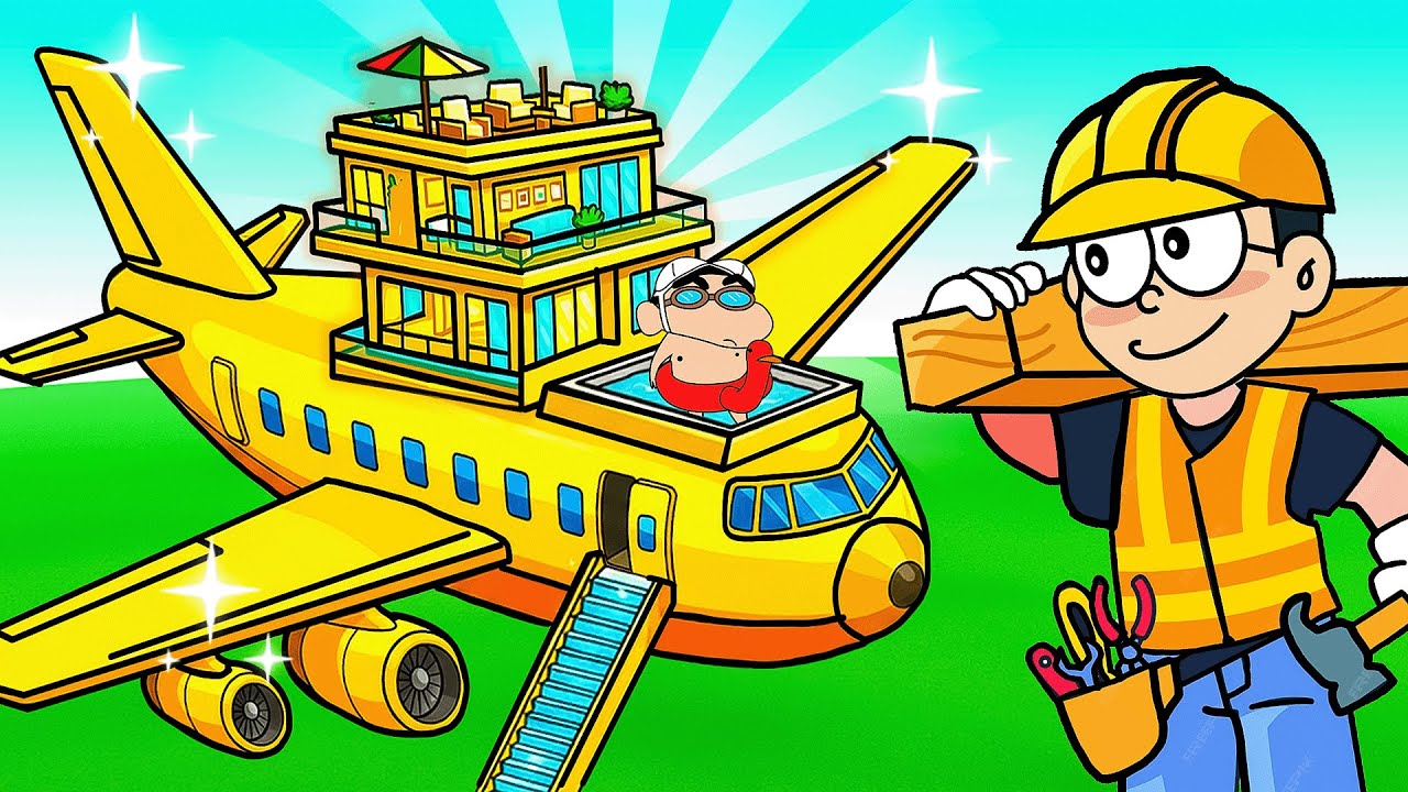 Shinchan & Nobita Built Luxury Air Plane in Roblox! 😱😱|| Shinchan Nobita and his Friends