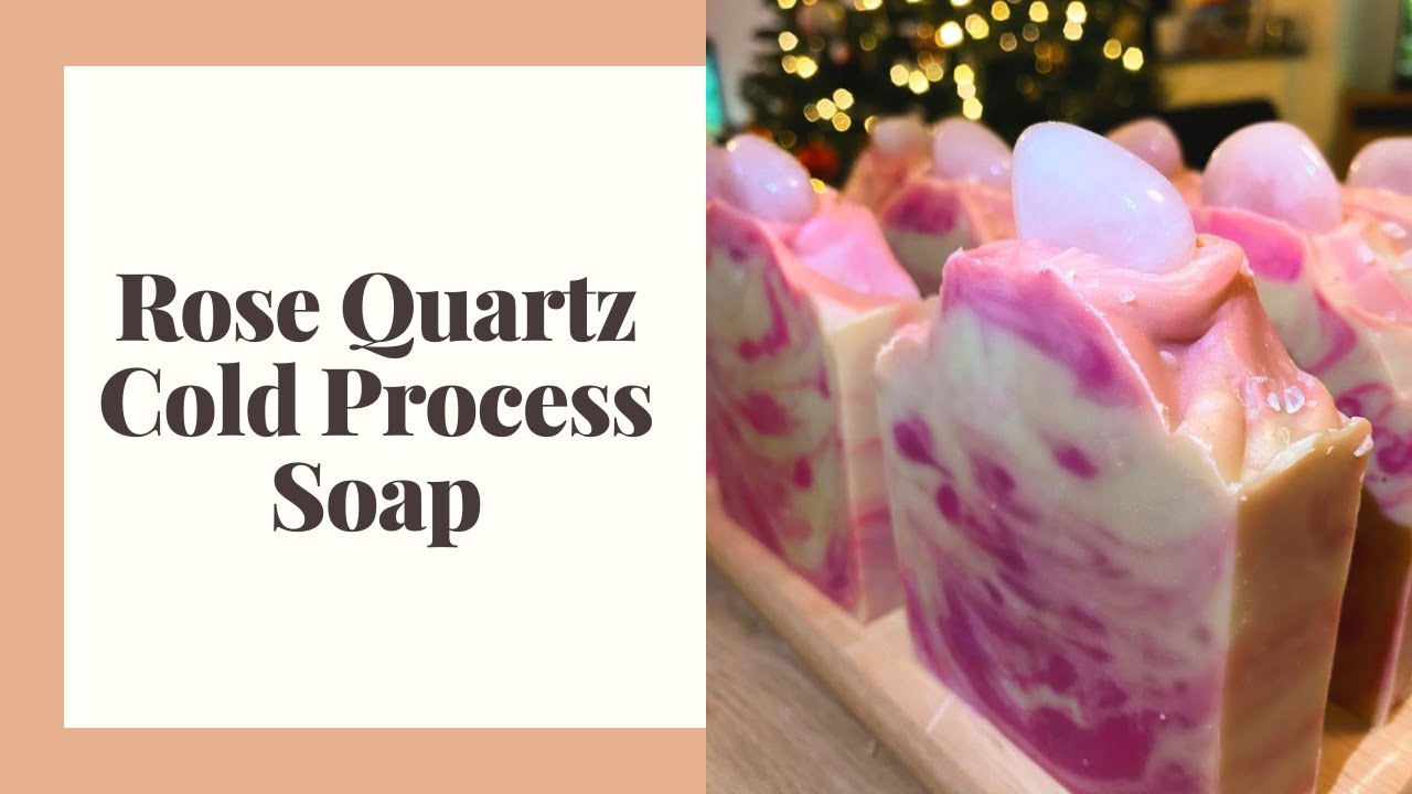 Rose Quartz Cold Process Soap 💓 With REAL crystals Gemstone Soap Valentines day