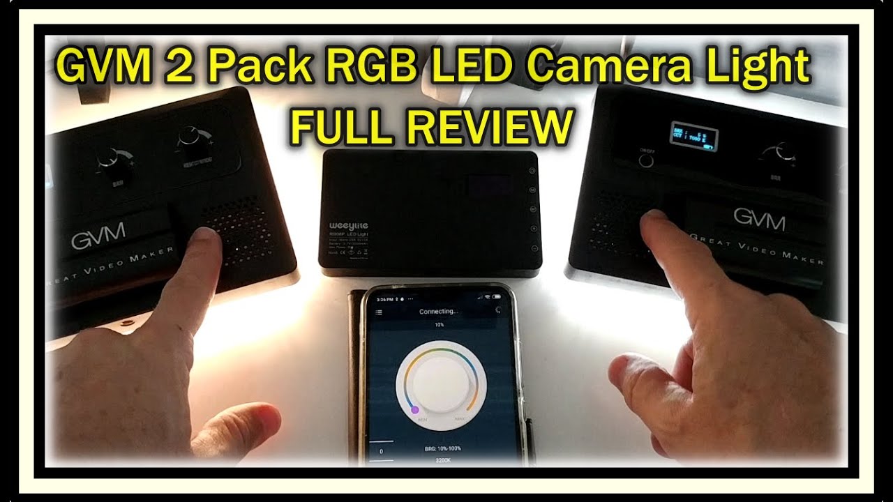 GVM RGB Camera Light Panel Dimmable 3200K-5600K Rechargeable Battery LED Camera Lights with Tripod 180° Rotatable Full-Color Output Video Light Kit with APP Control CRI95 for YouTube DSLR Camera 