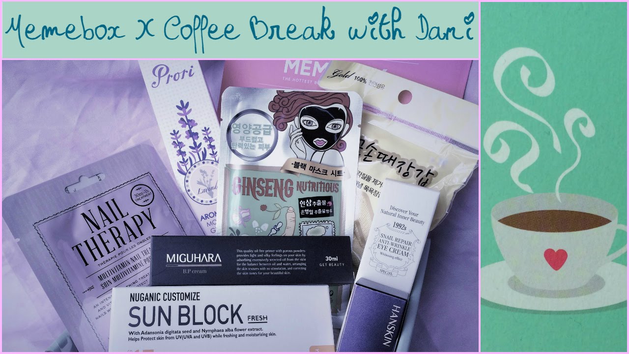 Memebox Collaboration Box 3 Coffee Break with Dani YouTube