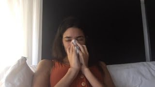 Female americans sneeze and blow their noses