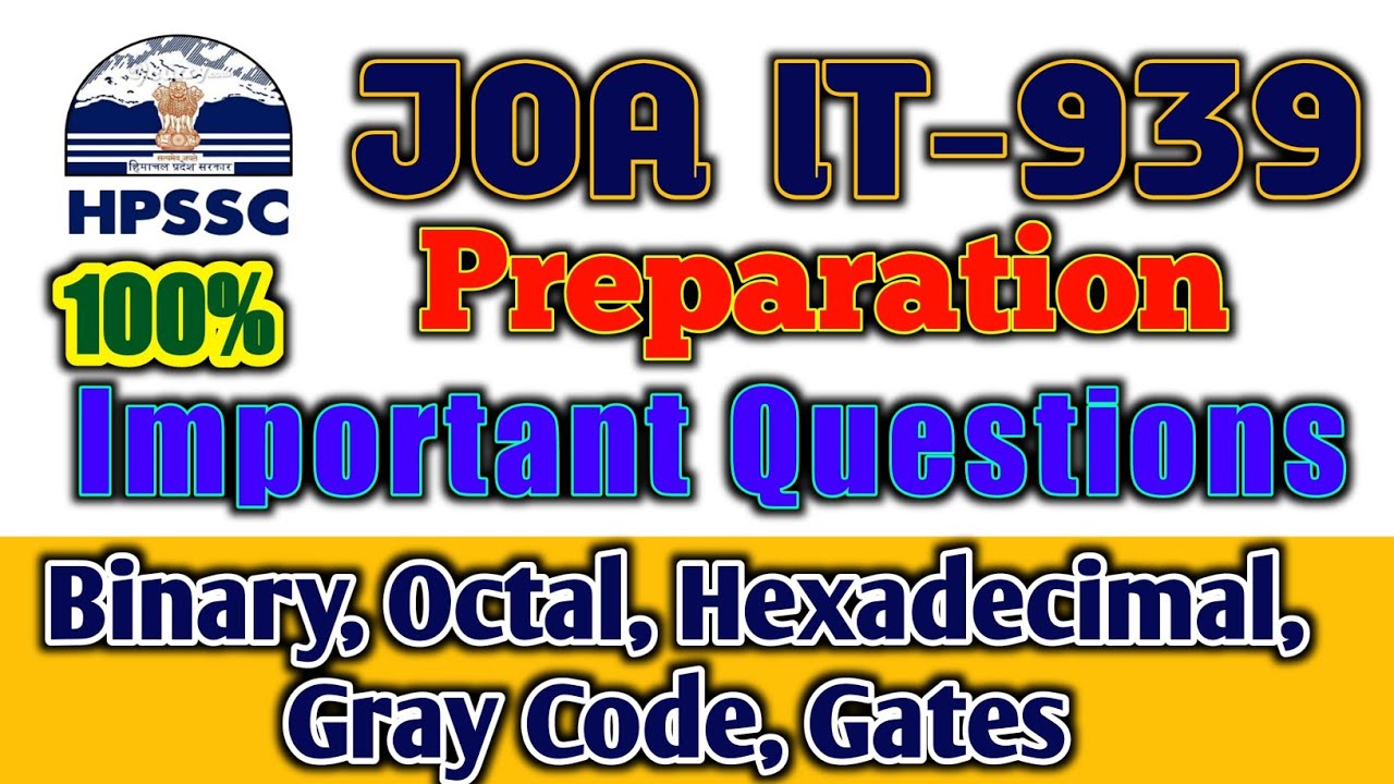 Hpssc JOA IT 939 Preparation II JOA IT 939  Imp. questions