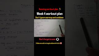 Week 4 running workout plan 🎯 #shorts #running #workout #delhipolice #ssccpo #athlete #fouji #sports