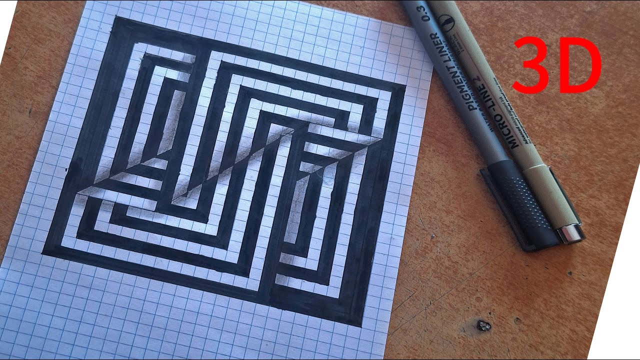 how to draw 3d drawing/tutorial - YouTube