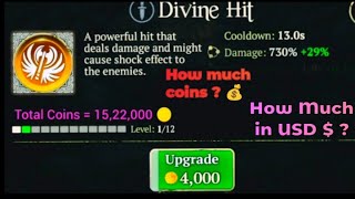 Evil lands - Do You Know how many coins are needed to max every skill ? | Skills price  in USD $ 🍷🗿
