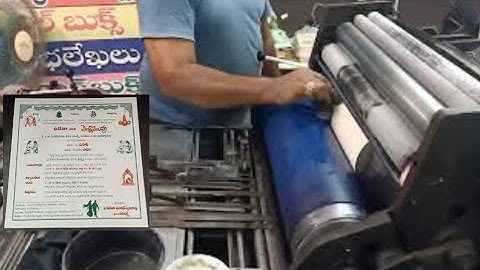 Double colour wedding card printing by hamada 800 offset printing machine // Magenta colour printing